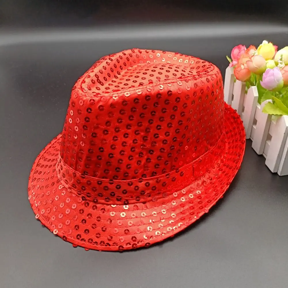Kinder Jazz Hut Pailletten dekoriert Stage Dance Performance Cap Party Urlaub Hut Tanz Performance Hut Panama Cap – Detail 9