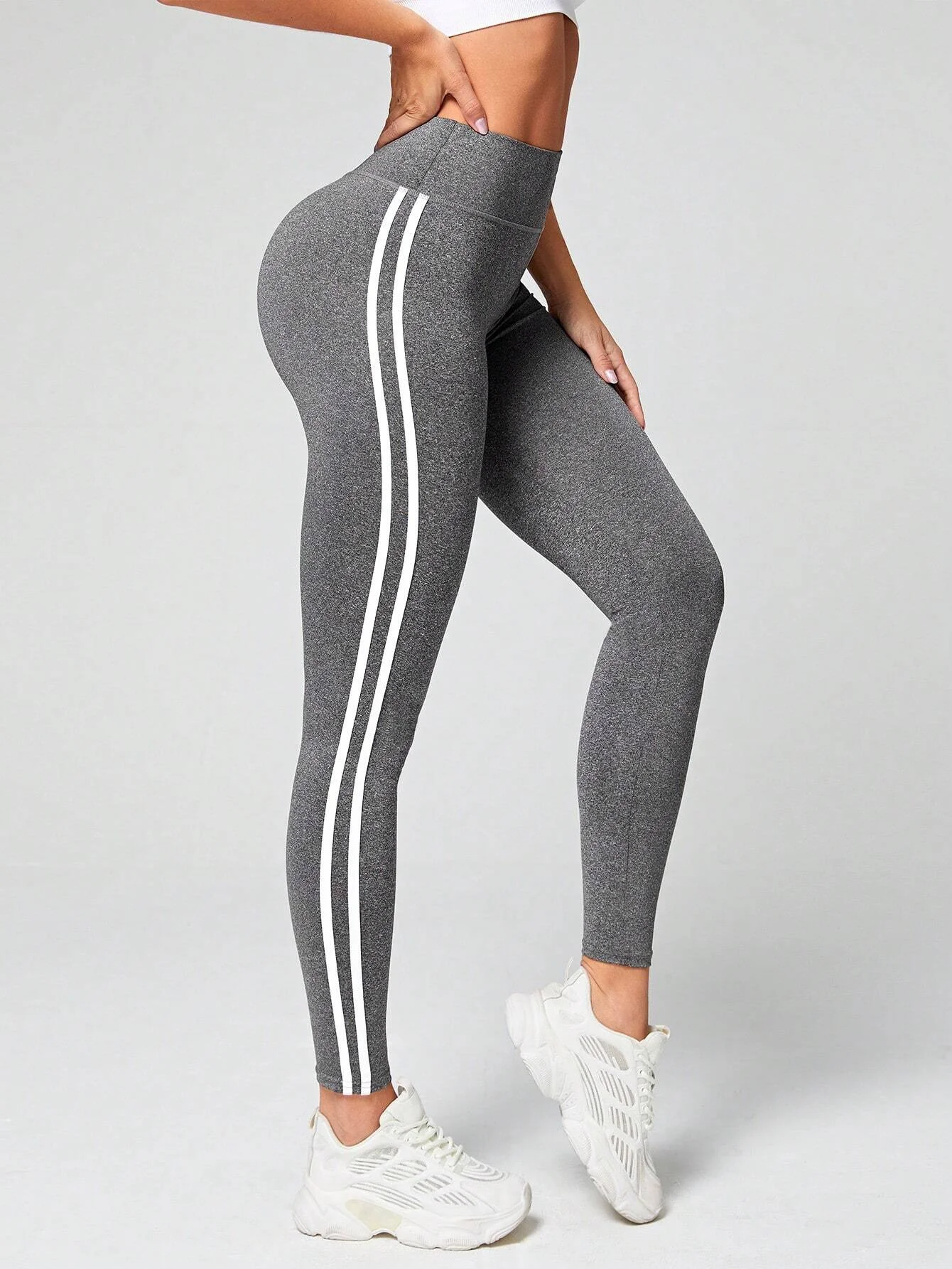 Side Stripe Tummy Control Sports Leggings Best Sellers In Women's Clothing