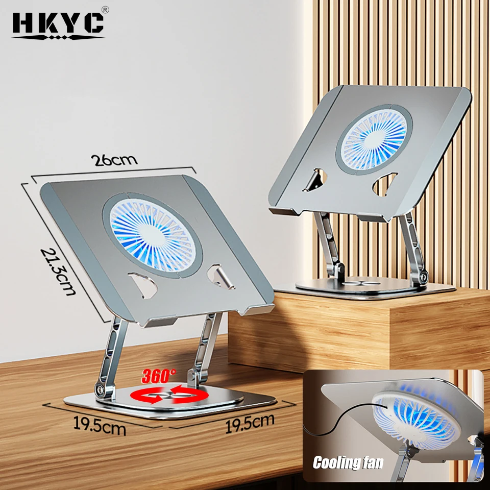 Hkyc Portátil Cooler de Refrigeração do Portátil do Jogo Portátil 360 Rotação Multi-ângulo Altura Ajustável Notebook Suporte com Ventilador de Refrigeração