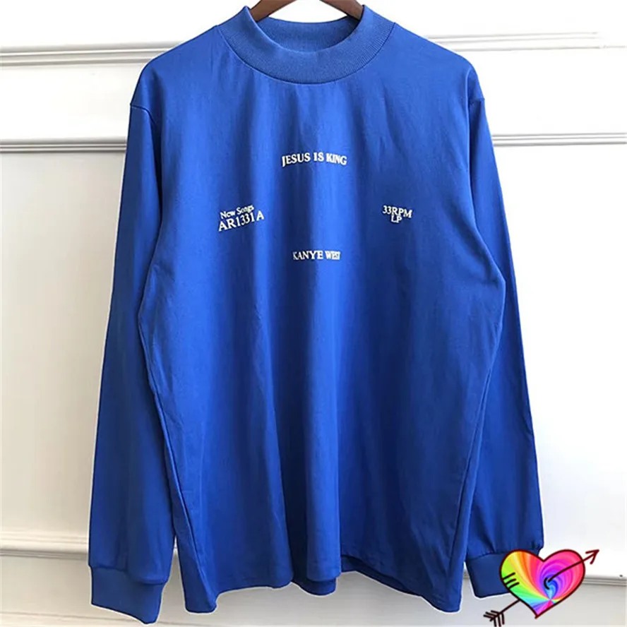 

Blue Jesus Is King Crew Neck Hoodie Men Women Kanye West Sweatshirts Oversized 2022 Long Sleeve Ye Tour Hoodie