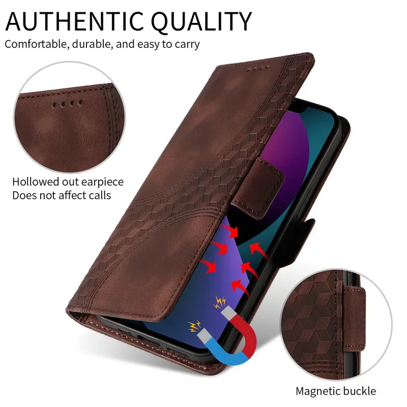 Leather Texture Wallet Book Cover - Flip Case