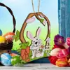 Wooden Easter Eggs Happy Easter Party Decorations for Home Colorful Bunny Bird Egg Hanging Ornament DIY Craft Kids Gifts Toy - Image 2