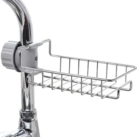 

Stainless Steel Sink Drain Rack Adjustable Faucet Bracket Kitchen Dishcloth Towel Sponge Storage Rack Rack Basket