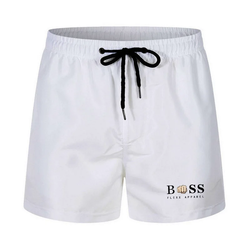 

Surfing Style Polyester Board Shorts for Men, Elastic Waist Beach Shorts with Pockets