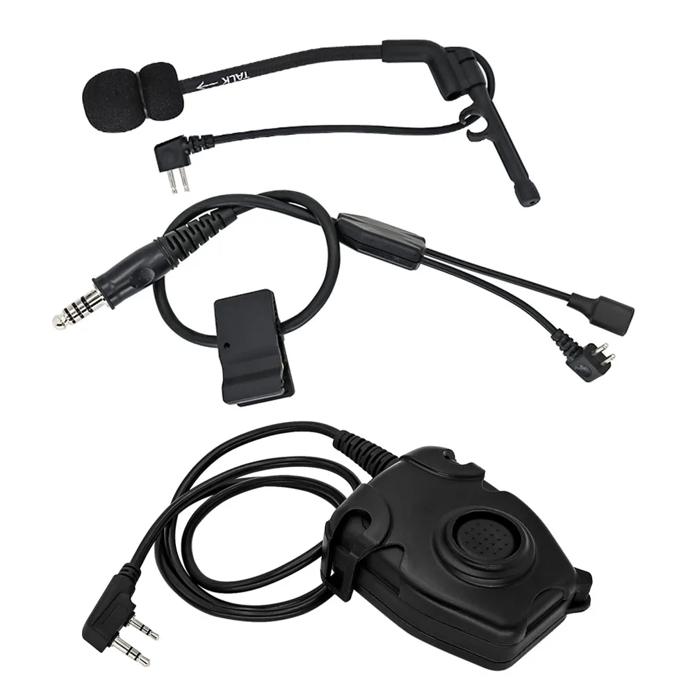 Tactical Headset Y-line Kit Equipped with U94 PTT and Comtac Headset Microphone Suitable for Comtac Shooting Headphone