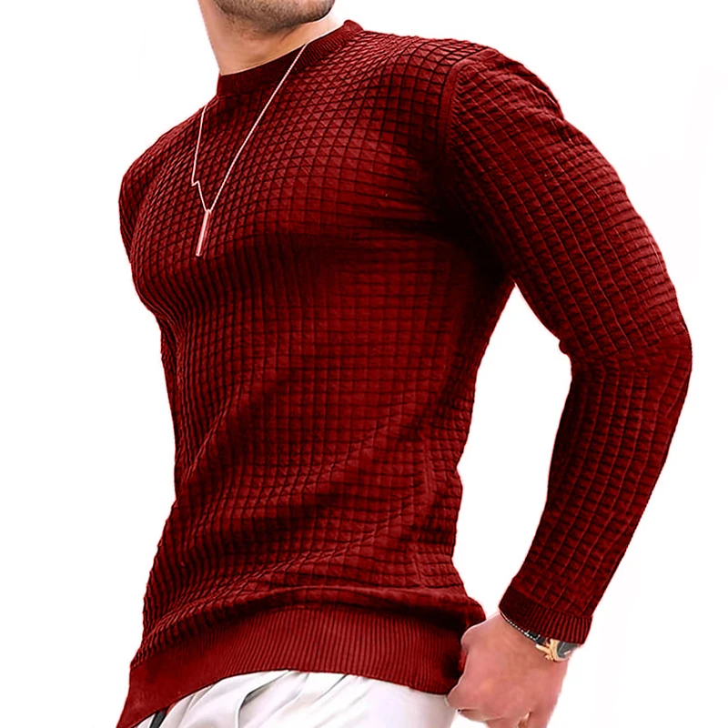 Men's Casual Long Sleeve Basic Knitted Sweater Pullover Male Round Collar Autumn Winter Tops Sweatshirts T-shirt basic sweater