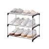 Stackable Small Shoe Rack, Entryway, Hallway and Closet Space Saving Storage and Organization (4-Tier, Black) 3