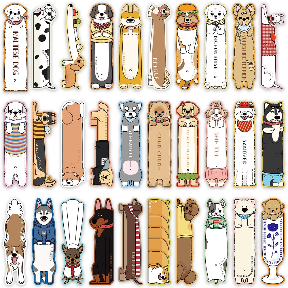 Cute Cartoon Animals Dogs Paper Bookmarks DIY Library Office Books Page Markings 30pcs Students Readers Page Markers Gift