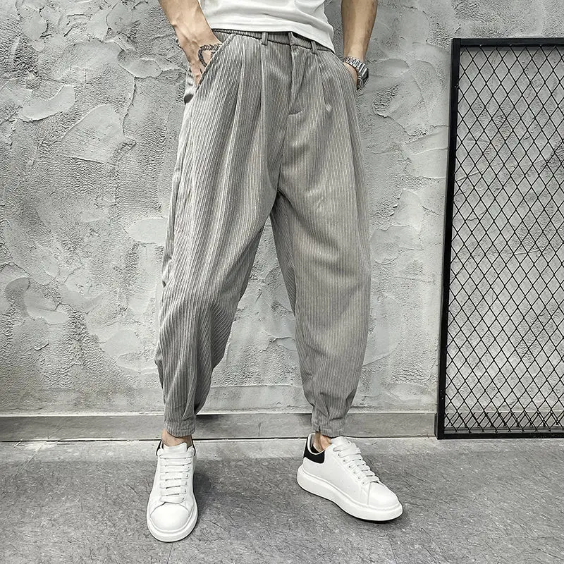 

Man 2023 Spring Autumn Corduroy Men's Trousers Baggy Joggers Fashion Streetwear Casual Streetwear Harem Pants for Men E897