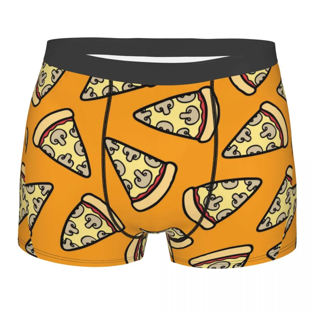 

Men's Boxer Shorts Panties Mushroom Pizza Pattern Mid Waist Underwear Male Sexy Plus Size Underpants