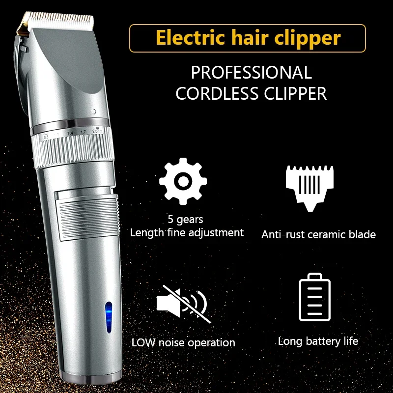 Professional Hair Trimmer Digital USB Rechargeable Hair Clipper for Men Haircut Ceramic Blade Razor Cutter Barber Machine