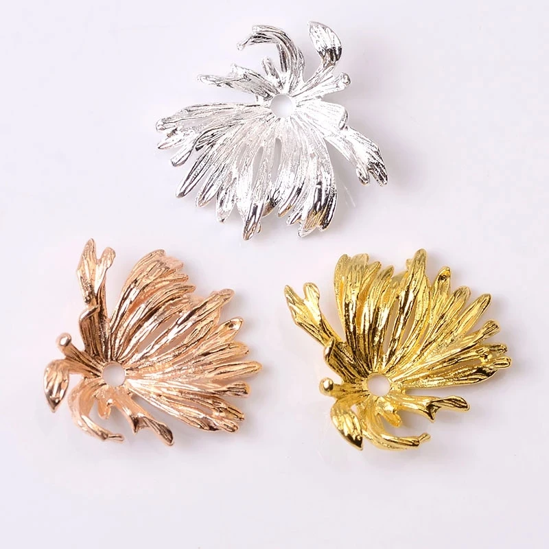 

10 PCS 26mm Vintage Accessories Metal Alloy Hollow Out The Leaves DIY Jewelry Accessories