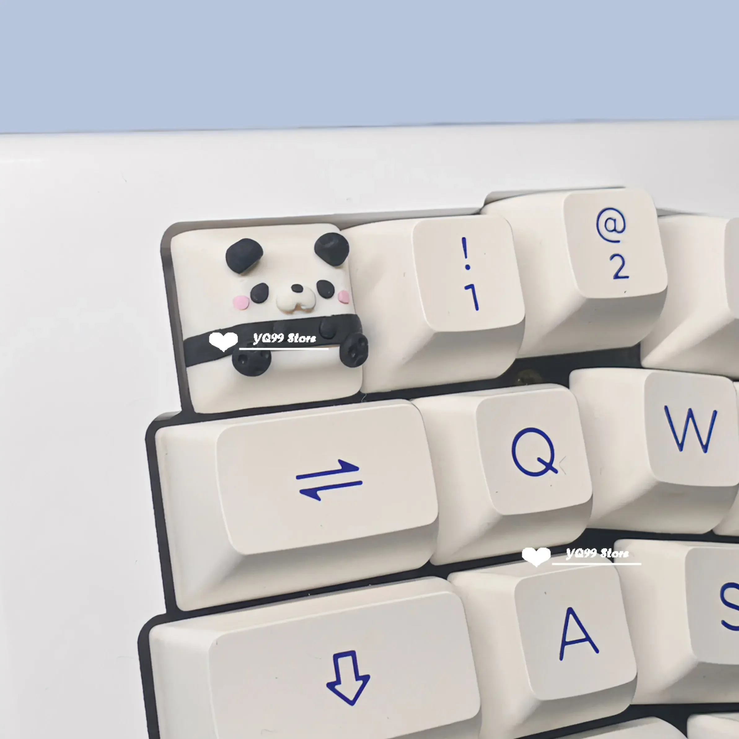 Teclado Mecânico Bonito dos Desenhos Animados Argila Keycap Personalidade Handmade Tridimensional Keycap Rosa Branco Roxo Esc Lovely Keycaps - Imagem 2