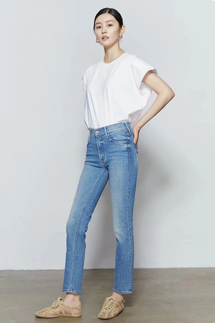 Women Stretch High Waist Denim Pants | Elastic Slim Fit Ankle-Length Blue Jeans | Streetwear Fashion MOZ126 Women Stretch High Waist Denim Pants | Elastic Slim Fit Ankle-Length Blue Jeans | Streetwear Fashion MOZ126