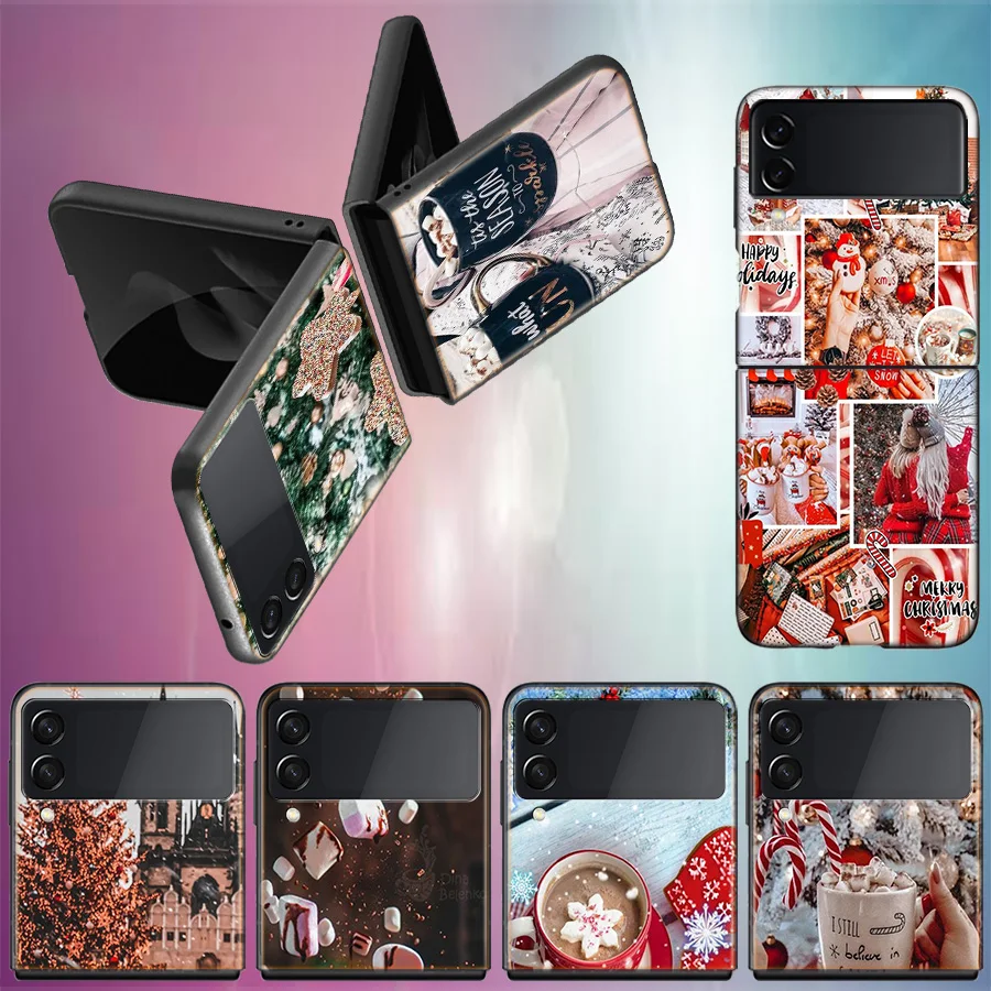 Winter Coffee Christmas Per Samsung Galaxy Z Flip 5 4 3 Custodia Rigida Antiurto Per Telefono Z Flip 5 5G Z Flip 5 4 5G Tpu Pc Ha