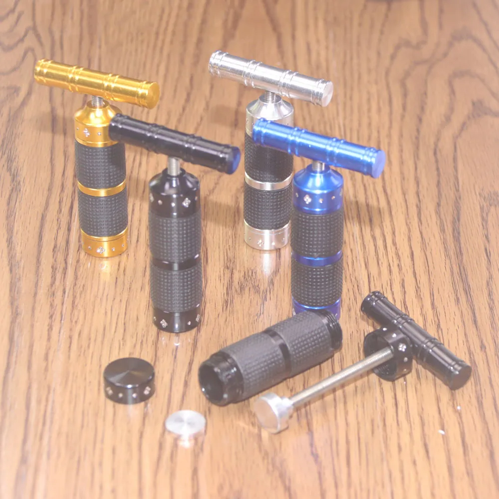T-shaped aluminum manual cigarette press rotating jacket non-slip plastic cover small smoking accessories smoking accessories