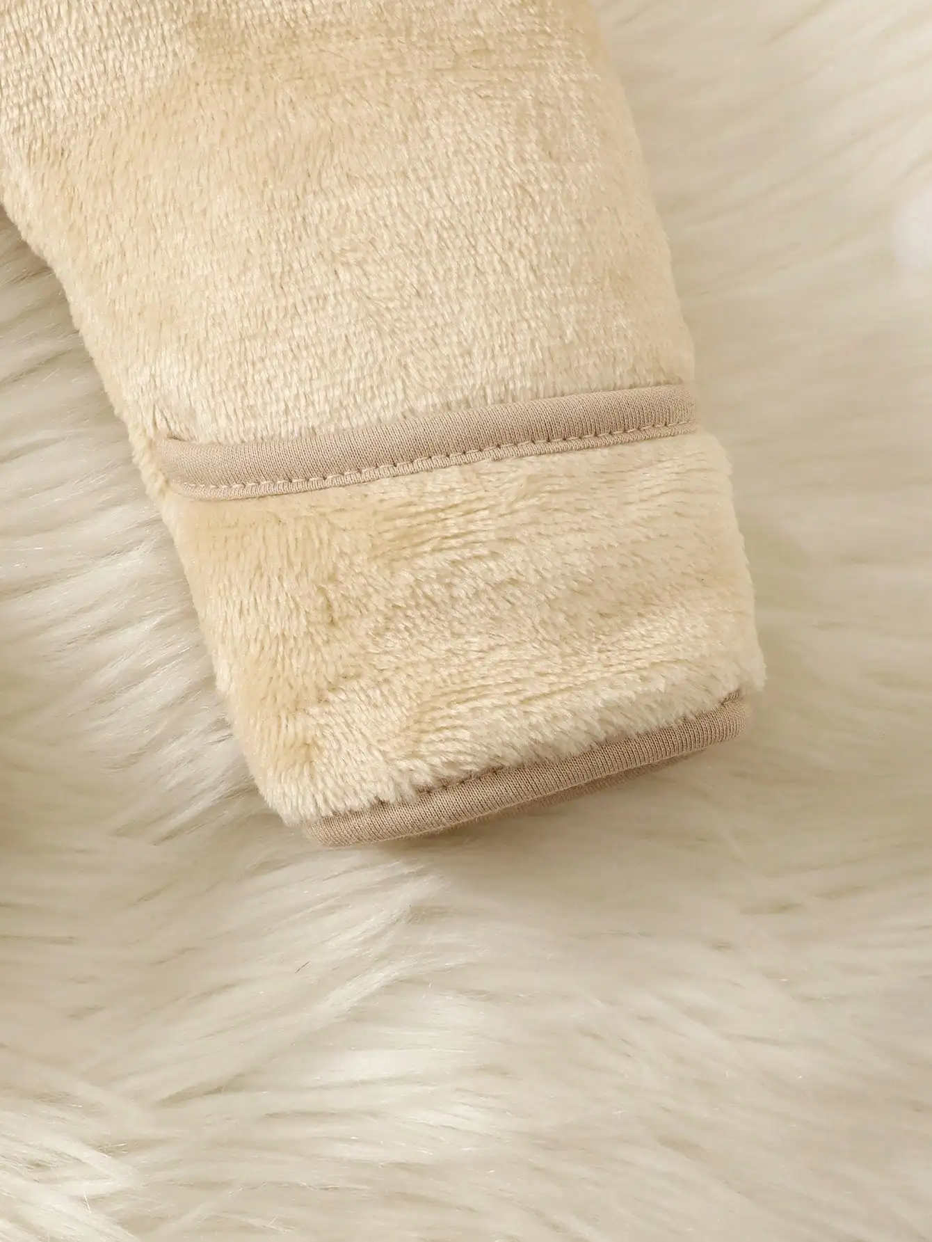 Autumn Apricot Baby Boy Cute Jumpsuit Solid Color Simple Long Sleeve Zipper Cardigan Cute Fluffy Bag Hand Wrapped Feet Onesie baby jumpsuit
