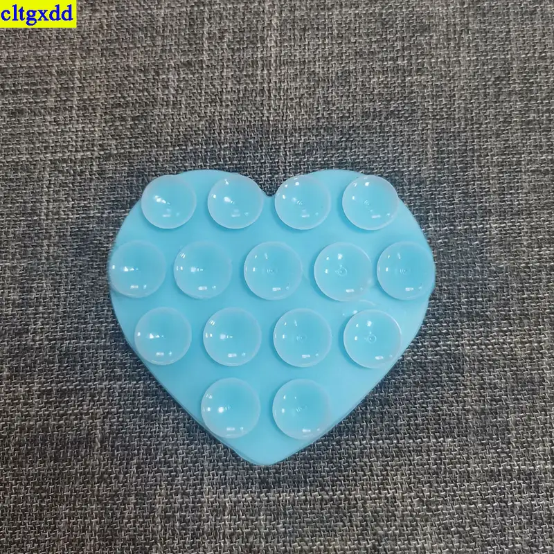 cltgxdd 1piece heart-shaped double-sided suction cup silicone phone holder with 15 suction cups, powerful selfie function - Image 6