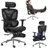 Ergonomic Mesh Office Chair with Foot Rest, Big and Tall Desk Computer Chair Adjustable Headrest and Armrest,  Capacity Reclin 6