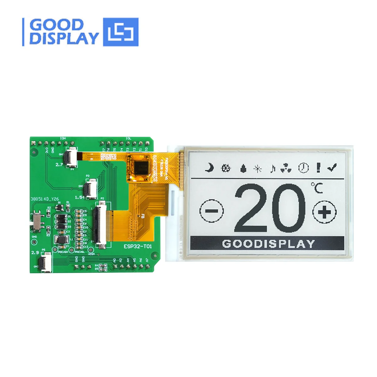Polegada Touch Eink Epaper 264×176 Resolução Epd Display com Placa Adaptadora Esp32 2.7