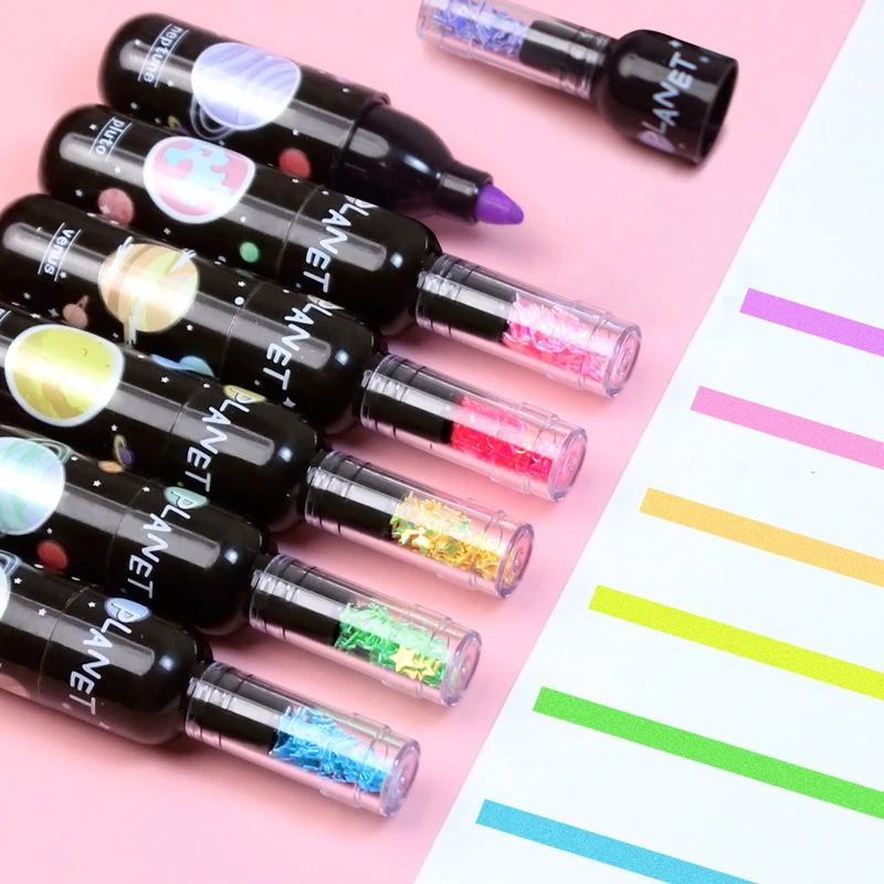 6pc/set Cute Wine Bottle Mini Highlighter Marker Pen Drawing