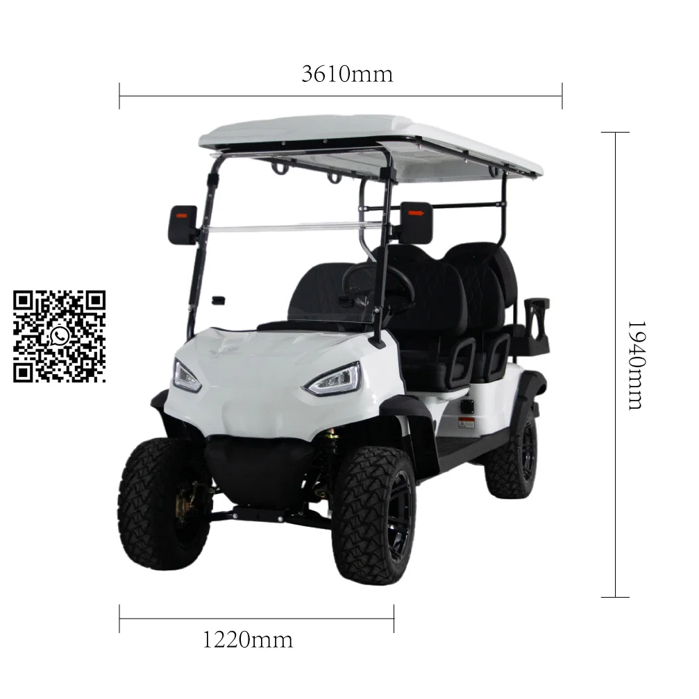 Cina Fabbrica Miglior Prezzo Carrello Da Golf 48V/5Kw 45Mph Velocità Forte Potenza 4 Posti Marca Strada Legale Fuoristrada Carrello Da Golf Elettrico