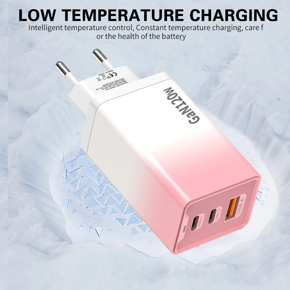 120W GaN USB Charger Fast Charging Charger Type C Mobile Phone Charger for iPhone 15 Pro Max Samsung Quick Charge Wall Adapter