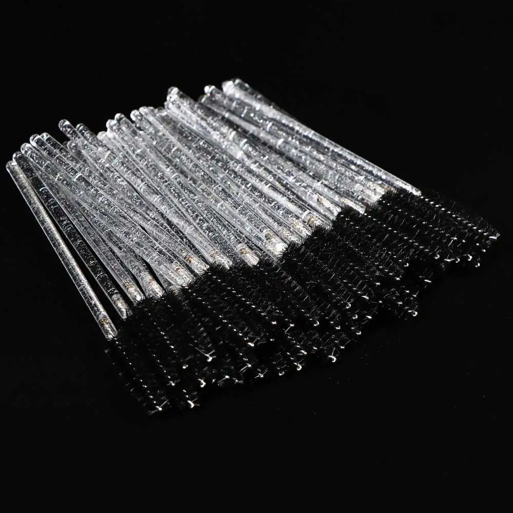 50-Pack Disposable Crystal Eyelash Brush and Comb Set - Professional Makeup Beauty Tool