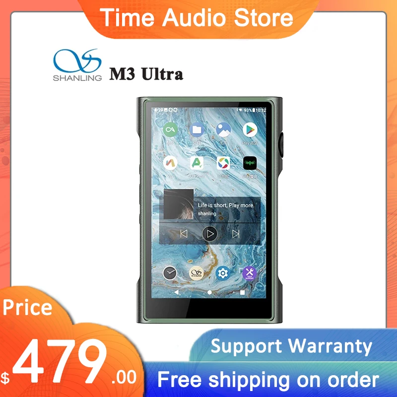 

Портативный Hi-Fi музыкальный плеер SHANLING M3 Ultra, Android 10, ЦАП ES9219C, Snapdragon 665, 3,5 + 4,4 мм, LDAC DSD256