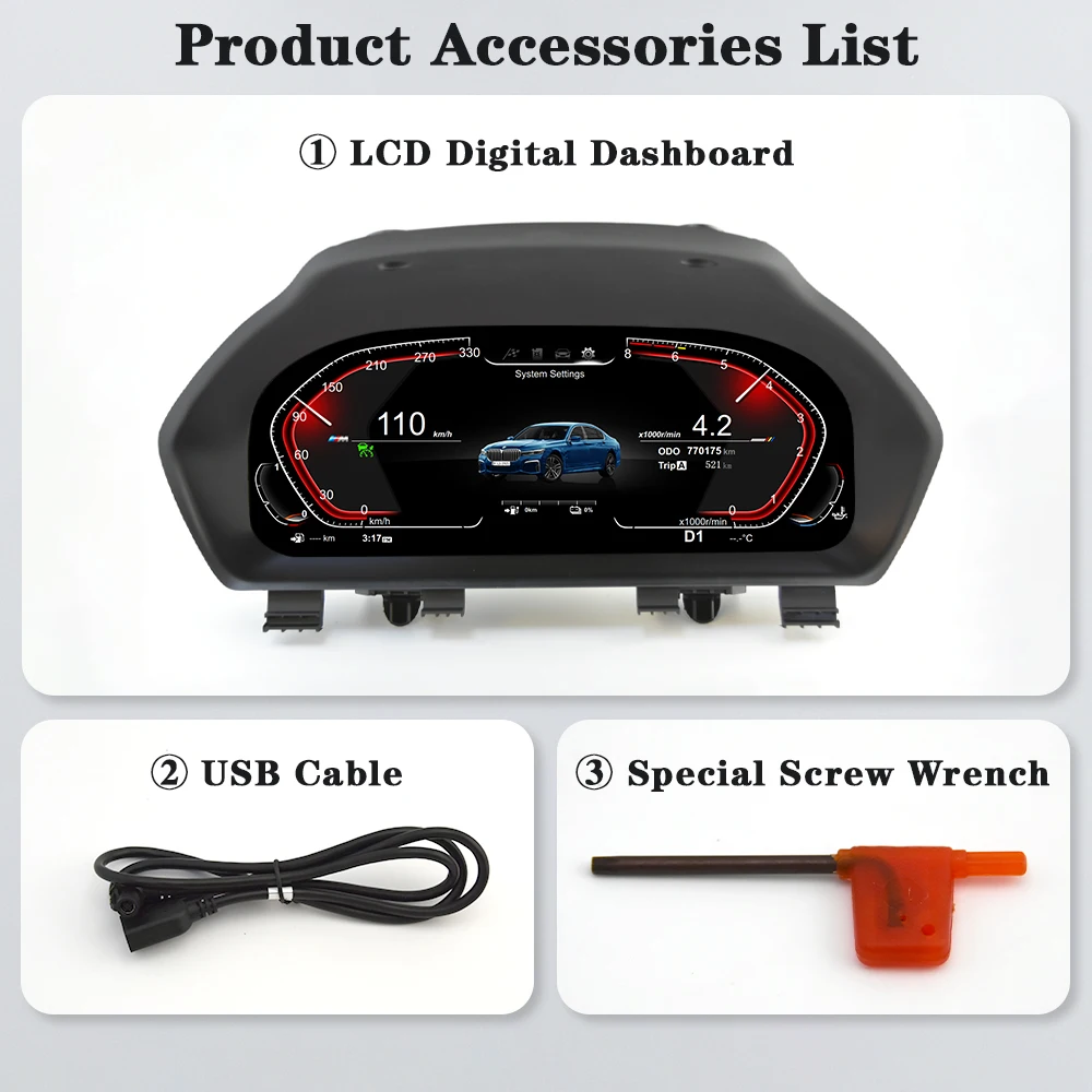 AUTOTOP 12,3 "1920*720 Virtuelles Cockpit Digital LCD Gauge Cluster Tachometer Für BMW 3 4 Serie F30 F31 F34 F32 F33 F36 NBT EVO – Detail 15