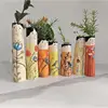 Spring Family Bud Vases Hand Painted Vase with Cute Character Bohemian Flower Plant Holder Boho Resin Vase Funny Humanoid Family 1