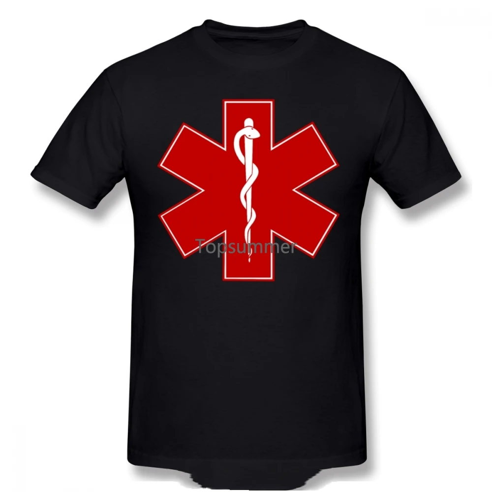 

Logo Emergency Medical Technician Ambulance T-Shirt For Men Plus Size Men Cotton Tees Streetwear