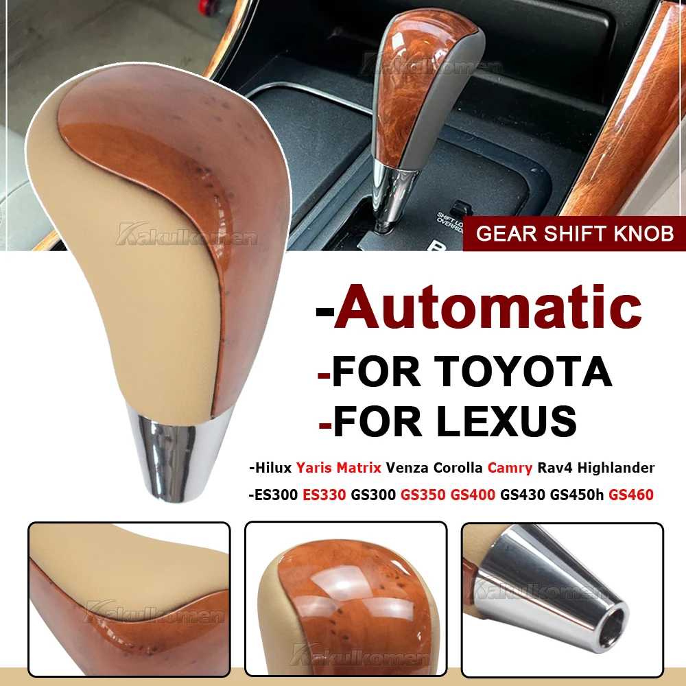 For Toyota Lexus PU Leather Car Gear Shift Knob Shifter