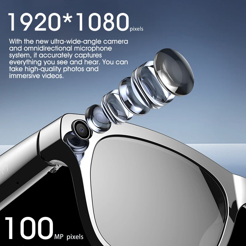 LIGE 100W Pixel Intelligent Glasses AI HD Shooting Video Recording Voice Call Translation Object Recognition Smart Sunglasses