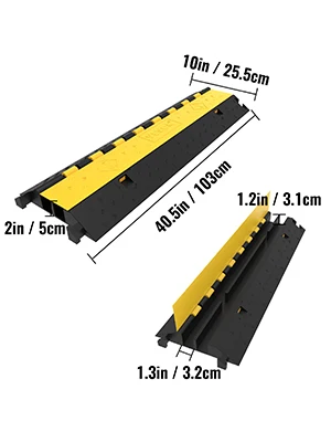 Rubber Cable Ramp,66000 Loading,5 Pack 2 Channels