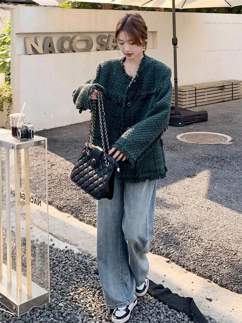 Leisure and Fragrant Coat for Women's Spring Autumn 2024 New Exquisite and Elegant Style High Grade Retro Fur Edge Top Commuting