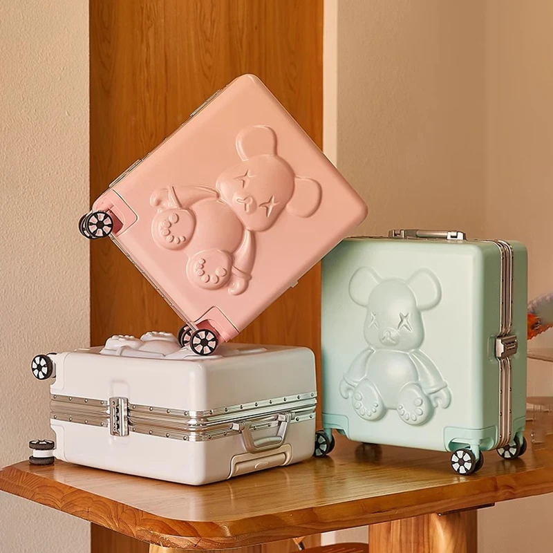 حقيبة أمتعة كرتونية 18 "كلمة مرور للأولاد والبنات...