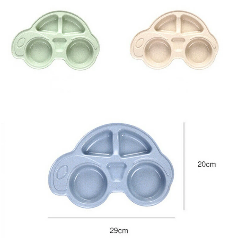 Toddler Infant Baby Dishes Cartoon Car Shape plate Environmentally Separated Child Food Plates Kids Dinnerware Tableware Tray silicone dinner plate