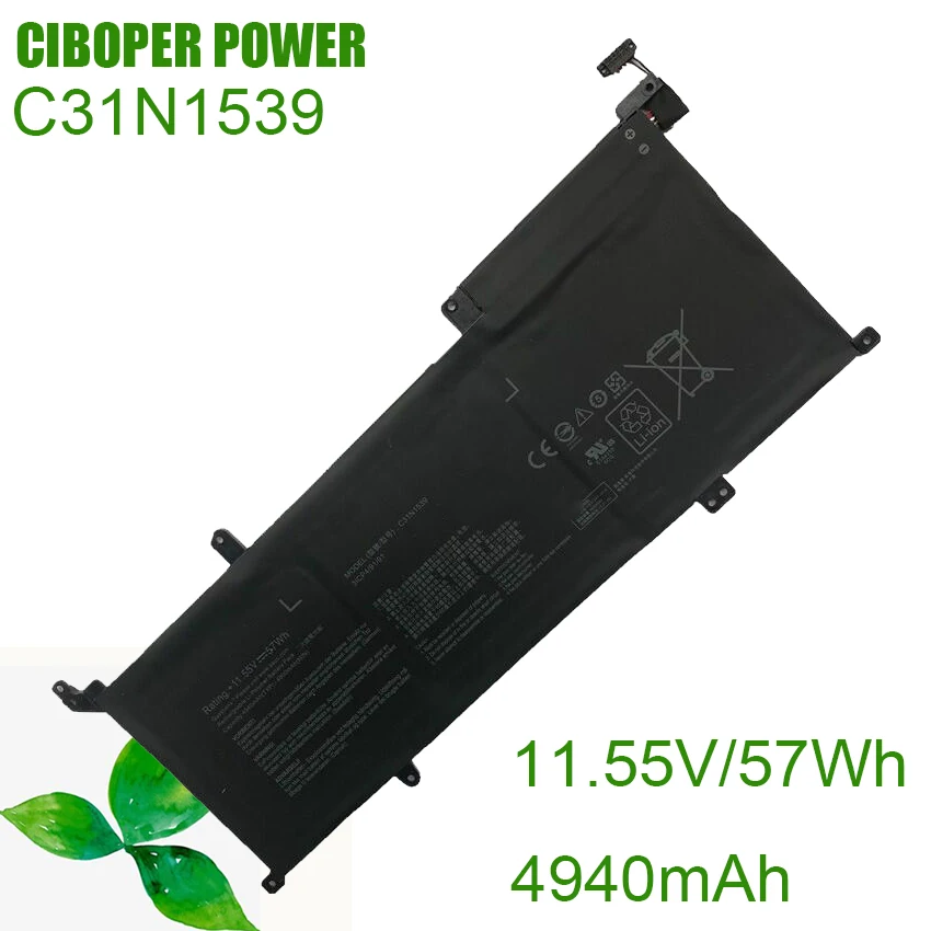 

CP Laptop Battery C31PN9H 0B200-01180200 C31N1539 11.55V/57Wh /4940mAh For ZenBook UX305UA UX305UAB UX306U Series