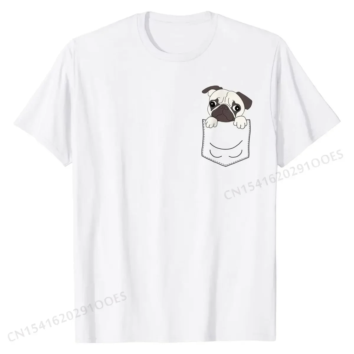 

A1699 T-Shirt Cute Pocket Pug Puppy, Dog T Shirts for Men Custom Tees Classic Printing Cotton