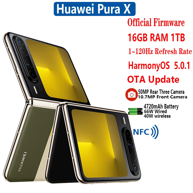 New Huawei Pura X Folded Screen Mobile Phone 6.3“ 1-120Hz 50MP