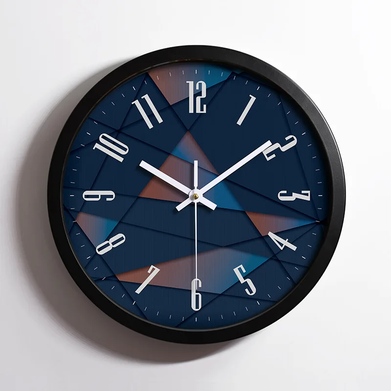 12 Inches Geometric Patterns Aluminum Silent Wall Clock Living Room Watch Craft Gifts Office Coffee Store Home Decoration |