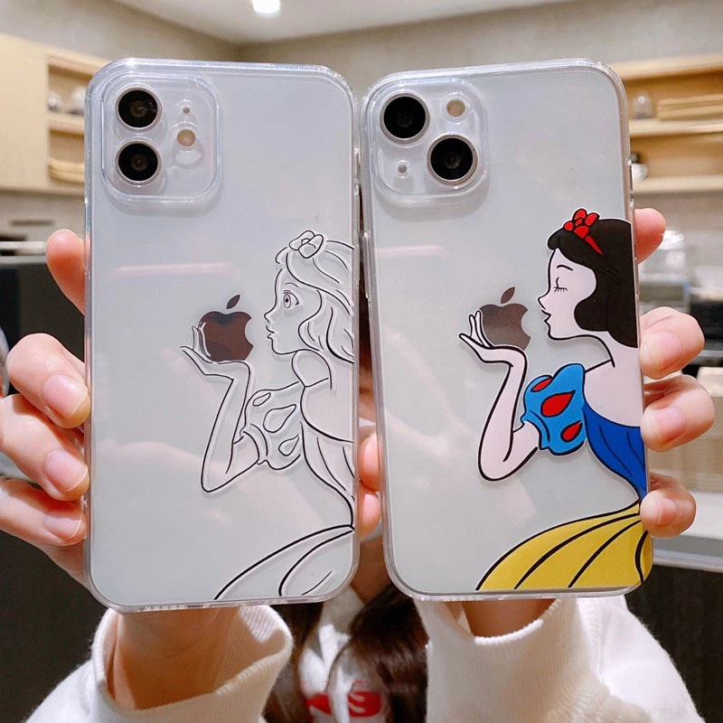 Boer Jaarlijks Ontwapening Schattige cartoon sneeuwwit transparant schokbestendig telefoonhoesje voor  iphone 13 12 11 pro max xr xs x 7 8 plus se siliconen zachte hoes| | -  AliExpress