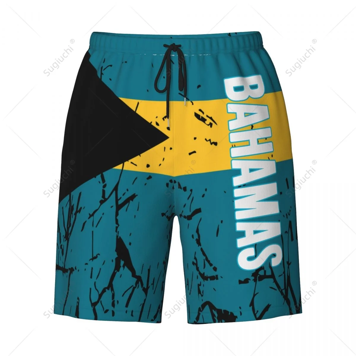 Men's Bahamas Flag Beach Pants Board Shorts Surfing Boys Soccer Cycling Swimwear Running Polyester 3