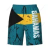 Men's Bahamas Flag Beach Pants Board Shorts Surfing Boys Soccer Cycling Swimwear Running Polyester 3