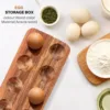 12 Holes Japanese Style Wooden Double Row Egg Storage Box Home Organizer Rack Eggs Holder Kitchen Decor Accessories 4