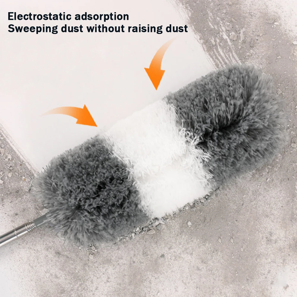 Telescopic Cleaning Duster Brush Extended Long Crevice Spider Web Microfiber Bendable Household Dust Clean Remover