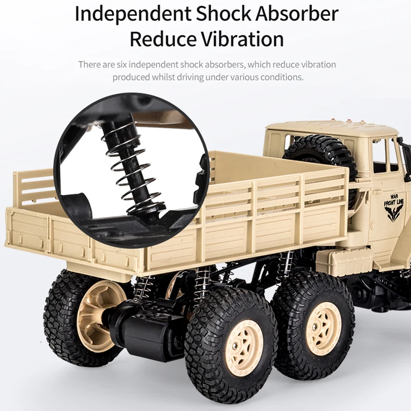 RC Cars RC Trucks JJRC RC Car Toys for Boys 1:18 Remote Control Truck Military Off-Road Vehicle Radio Controlled Transporter Light Electric Toy