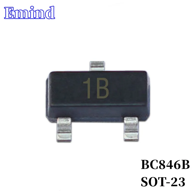 

500/1000/2000/3000Pcs BC846B SMD Transistor SOT-23 Footprint 1B Silkscreen NPN Type 65V/200mA Bipolar Amplifier Transistor
