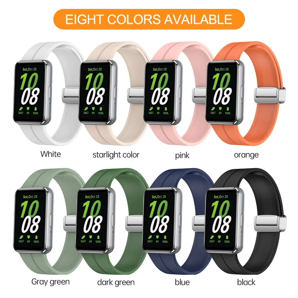 Magnetic Folding Clasp Silicone Sports Band - Adjustable Wristband Replacement Accessory